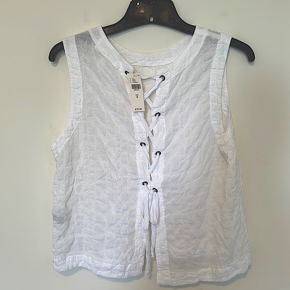 Cloth &Stone by Anthropologie Cropped Tie Back Top - Picture 3 of 4